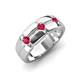 3 - Isaac 0.25 ctw Ruby Cross Patterned Men Band (7.50 mm) 