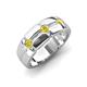 3 - Isaac 0.24 ctw Yellow Diamond Cross Patterned Men Band (7.50 mm) 