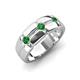 3 - Isaac 0.28 ctw Green Garnet Cross Patterned Men Band (7.50 mm) 