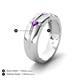 4 - Isaac 0.21 ctw Amethyst Cross Patterned Men Band (7.50 mm) 