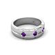 5 - Isaac 0.21 ctw Amethyst Cross Patterned Men Band (7.50 mm) 