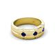 5 - Isaac 0.25 ctw Blue Sapphire Cross Patterned Men Band (7.50 mm) 