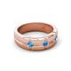 5 - Isaac 0.21 ctw Blue Topaz Cross Patterned Men Band (7.50 mm) 
