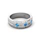 5 - Isaac 0.21 ctw Blue Topaz Cross Patterned Men Band (7.50 mm) 