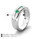 4 - Isaac 0.21 ctw Emerald Cross Patterned Men Band (7.50 mm) 