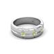 5 - Isaac 0.28 ctw Peridot Cross Patterned Men Band (7.50 mm) 