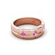 5 - Isaac 0.25 ctw Pink Sapphire Cross Patterned Men Band (7.50 mm) 