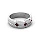 5 - Isaac 0.28 ctw Red Garnet Cross Patterned Men Band (7.50 mm) 