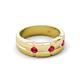 5 - Isaac 0.25 ctw Ruby Cross Patterned Men Band (7.50 mm) 