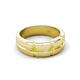 5 - Isaac 0.24 ctw Yellow Diamond Cross Patterned Men Band (7.50 mm) 