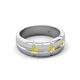 5 - Isaac 0.24 ctw Yellow Diamond Cross Patterned Men Band (7.50 mm) 