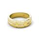 5 - Isaac 0.25 ctw Yellow Sapphire Cross Patterned Men Band (7.50 mm) 