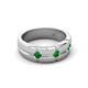 5 - Isaac 0.28 ctw Green Garnet Cross Patterned Men Band (7.50 mm) 