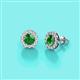3 - Bernice Green Garnet and Diamond Stud Earrings 