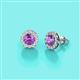 3 - Bernice Amethyst and Diamond Stud Earrings 