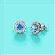 3 - Bernice Blue Topaz and Diamond Stud Earrings 