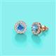 3 - Bernice Blue Topaz and Diamond Stud Earrings 