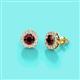 3 - Bernice Red Garnet and Diamond Stud Earrings 