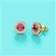 3 - Bernice Rhodolite Garnet and Diamond Stud Earrings 