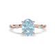 1 - Nuria 1.86 ctw Oval Shape Aquamarine (9X7 mm) accented Natural Diamonds Engagement Ring 