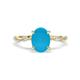 1 - Nuria 1.61 ctw Oval Shape Turquoise (9X7 mm) accented Natural Diamonds Engagement Ring 