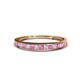 1 - Aqilia 0.75 ctw Pink Sapphire and Lab Grown Diamond 2.00 mm Wedding Band 