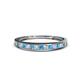 1 - Aqilia 0.75 ctw Blue Topaz and Lab Grown Diamond 2.00 mm Wedding Band 
