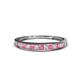 1 - Aqilia 0.71 ctw Pink Tourmaline and Lab Grown Diamond 2.00 mm Wedding Band 