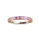 2 - Aqilia 0.75 ctw Pink Sapphire and Lab Grown Diamond 2.00 mm Wedding Band 