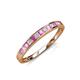 3 - Aqilia 0.75 ctw Pink Sapphire and Lab Grown Diamond 2.00 mm Wedding Band 