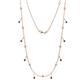 1 - Belina 0.51 ctw (17 Stn/2mm) Round Blue Sapphire and Lab Grown Diamond Drop Station Necklace 