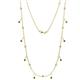 1 - Belina 0.56 ctw (17 Stn/2mm) Round Green Garnet and Lab Grown Diamond Drop Station Necklace 