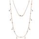 1 - Belina 0.45 ctw (17 Stn/2mm) Round Aquamarine and Lab Grown Diamond Drop Station Necklace 