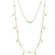 1 - Belina 0.56 ctw (17 Stn/2mm) Round Peridot and Lab Grown Diamond Drop Station Necklace 