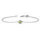 1 - Alys (3.8mm) Round Peridot Solitaire Station Minimalist Bracelet 