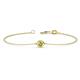 1 - Alys (3.8mm) Round Peridot Solitaire Station Minimalist Bracelet 