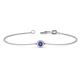 1 - Alys (3.8mm) Round Iolite Solitaire Station Minimalist Bracelet 
