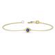 1 - Alys (3.8mm) Round Iolite Solitaire Station Minimalist Bracelet 