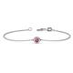 1 - Alys (3.8mm) Round Pink Tourmaline Solitaire Station Minimalist Bracelet 
