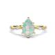1 - Nuria 0.78 ctw Pear Shape Opal  (9X6 mm) accented Natural Diamonds Engagement Ring 