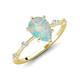 3 - Nuria 0.78 ctw Pear Shape Opal  (9X6 mm) accented Natural Diamonds Engagement Ring 
