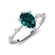 3 - Nuria 1.76 ctw Pear Shape London Blue Topaz  (9X6 mm) accented Natural Diamonds Engagement Ring 