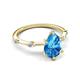 5 - Nuria 1.76 ctw Pear Shape Blue Topaz  (9X6 mm) accented Natural Diamonds Engagement Ring 