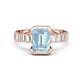 1 - Dionne 2.60 ctw Emerald Shape Aquamarine (9 X 7 mm) accented Baguette Shape Lab Grown Diamonds Engagement Ring 