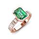 3 - Dionne 3.56 ctw Emerald Shape Created Alexandrite (9 X 7 mm) accented Baguette Shape Lab Grown Diamonds Engagement Ring 