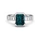 1 - Dionne 3.60 ctw Emerald Shape London Blue Topaz (9 X 7 mm) accented Baguette Shape Lab Grown Diamonds Engagement Ring 