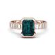 1 - Dionne 3.60 ctw Emerald Shape London Blue Topaz (9 X 7 mm) accented Baguette Shape Lab Grown Diamonds Engagement Ring 