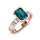 3 - Dionne 3.60 ctw Emerald Shape London Blue Topaz (9 X 7 mm) accented Baguette Shape Lab Grown Diamonds Engagement Ring 