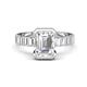 1 - Dionne 2.40 ctw Emerald Shape Moissanite (9 X 7 mm) accented Baguette Shape Lab Grown Diamonds Engagement Ring 