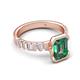 5 - Dionne 3.56 ctw Emerald Shape Created Alexandrite (9 X 7 mm) accented Baguette Shape Lab Grown Diamonds Engagement Ring 